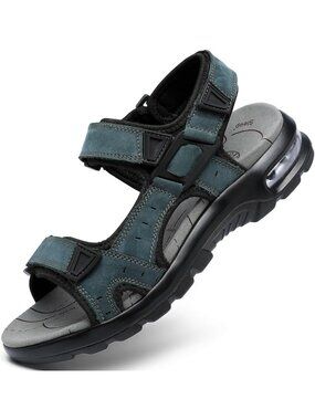 Men's Grey Athletic Sandal Adjustable Strap Non Slip Casual Walking Shoes